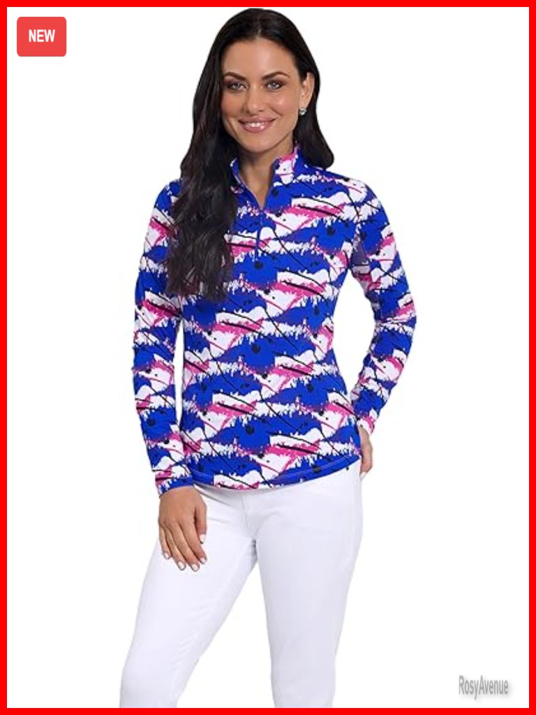Upf 50+ Cooling Long Sleeve Mock Neck Top With 1/4 Zip